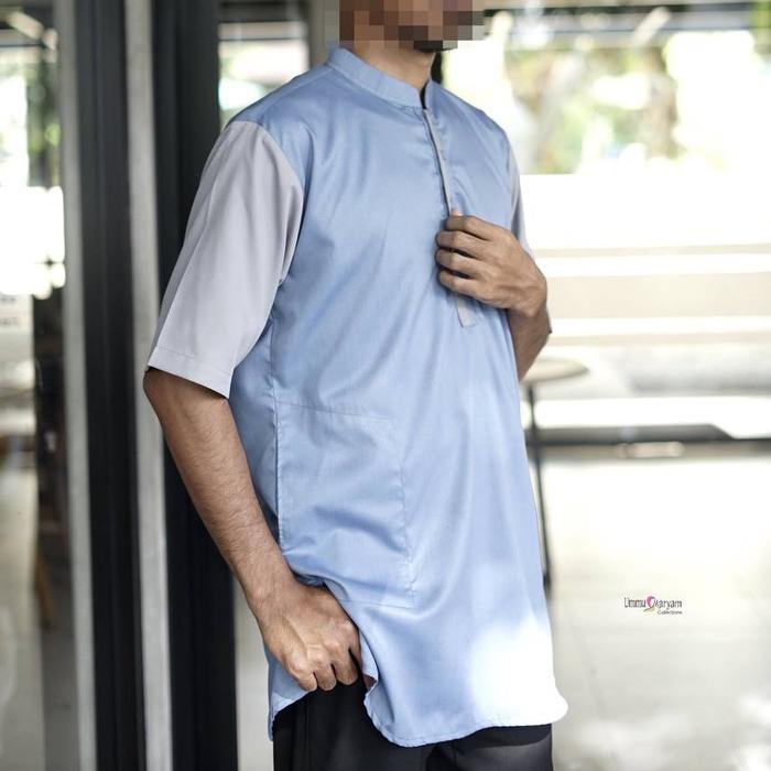 Kurta Adam Dewasa Bahan Premium Lengan Pendek Baju Muslim Fashion Trendy By Ummu Maryam Collections 