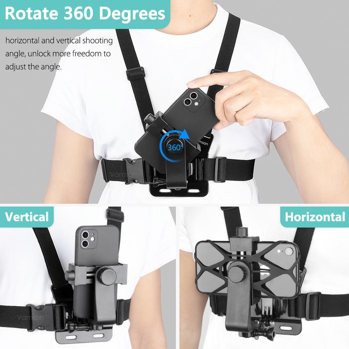 Mutiaramall - Chest Strap GoPro | Harness Kamera Smartphone | Holder Kamera