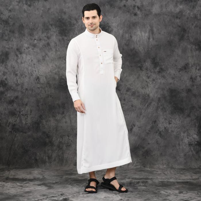 Moeslem Studio Alhade Thobe Knobs Series UV Protection Jubah Gamis Pria Elegant Premium Bahan Stretc
