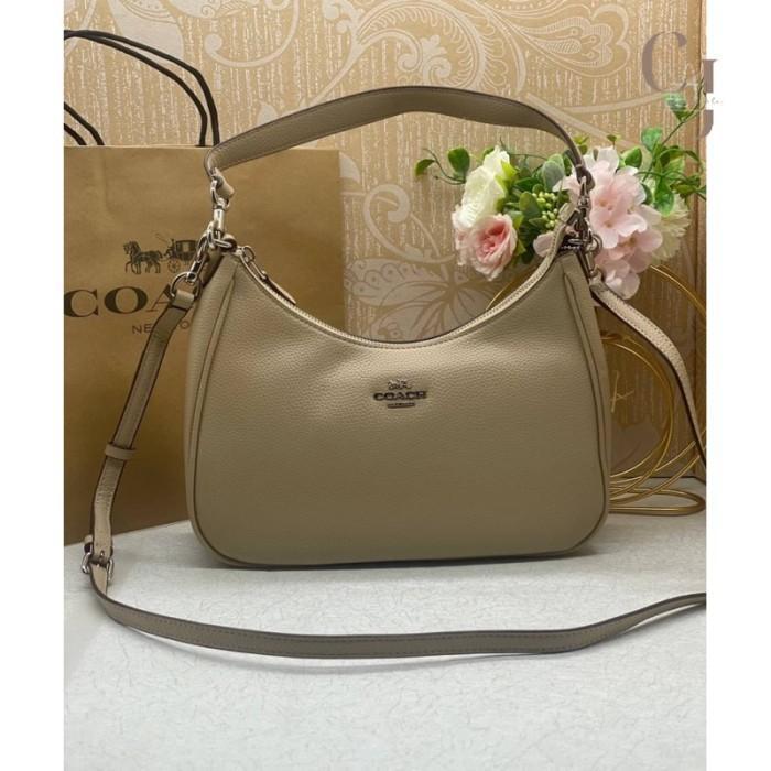 Tas Wanita Coach Teri Hobo Crossbody Bag Colorblock Cream