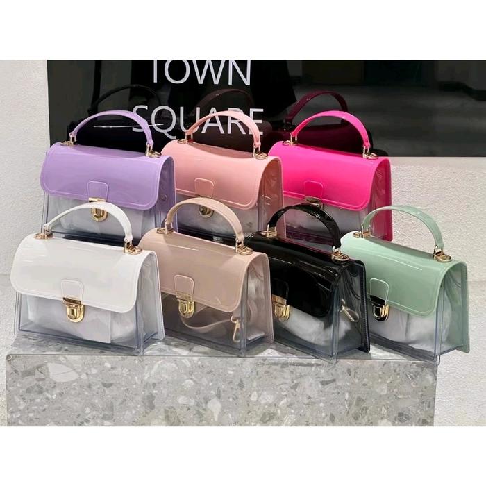 Tas Selempang Handbag Slingbag [Tas Transparan Premium] Tas Jelly Glossy