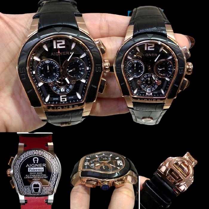 Jam Tangan Couple Pria -Wanita Aigner Palermo  Chronograph Original -Garansi 1Tahun- Tahan Air -COD 