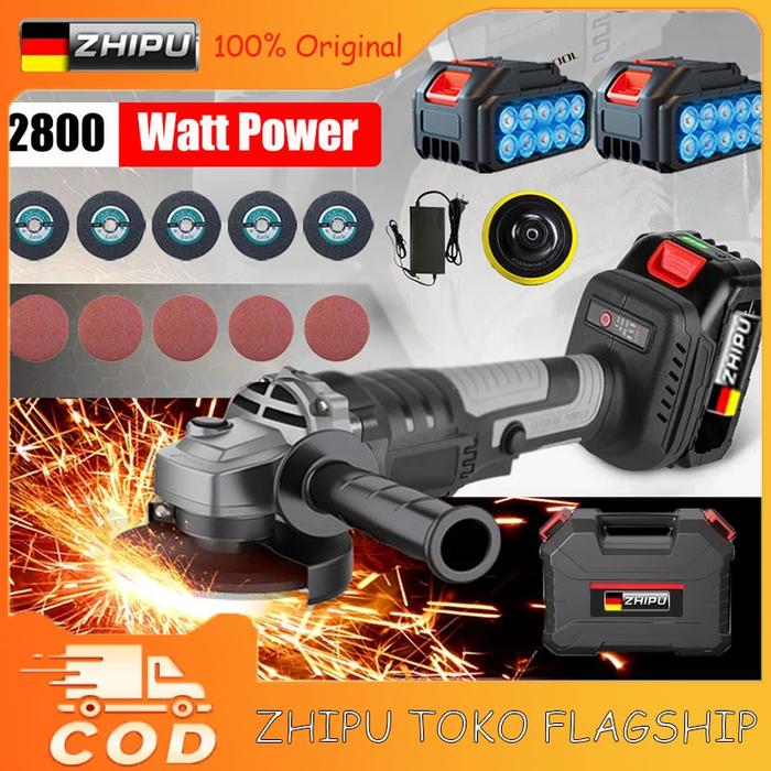 【COD】ZHIPU Brushless Grinder Mini Mesin Gerinda Angle Grinder Portable Potongan Keramik Gerinda List