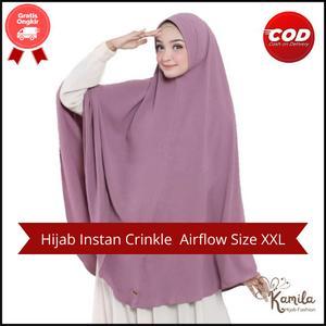 Jilbab Hijab Kerudung Syar'i Jumbo Bergo Instan Besar Pet Antem Bahan Crinkle Airflow Seragaman Kodi
