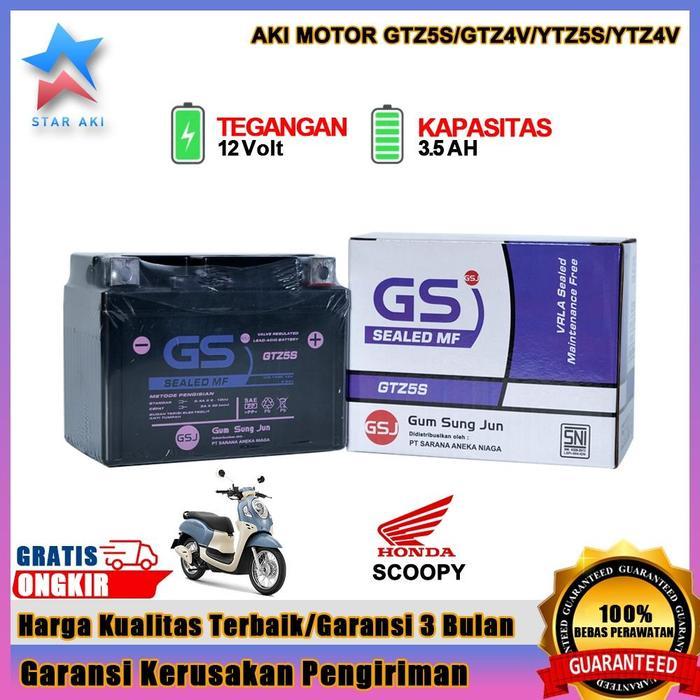 Aki Motor GTZ5S Honda Beat Scoopy Vario110 Aki Kering Accu Kering MF GTZ5S