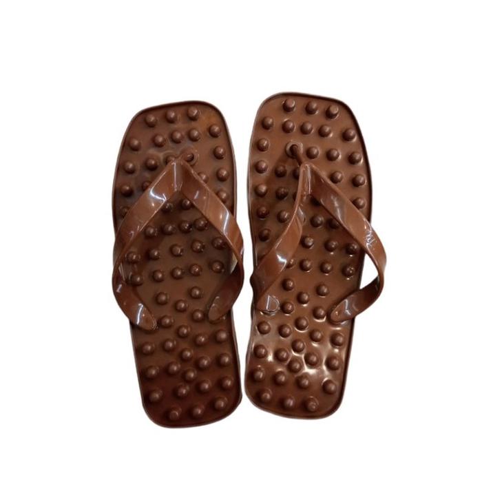 Sandal Refleksi Akupuntur Rematik Nikita Model Duri Besar Plastik Jepit Putih