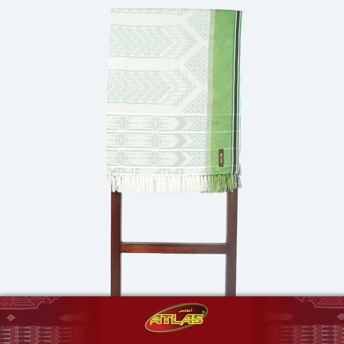 Surban Subaiyah ATLAS Motif Dobby SGF 01 Putih Hijau