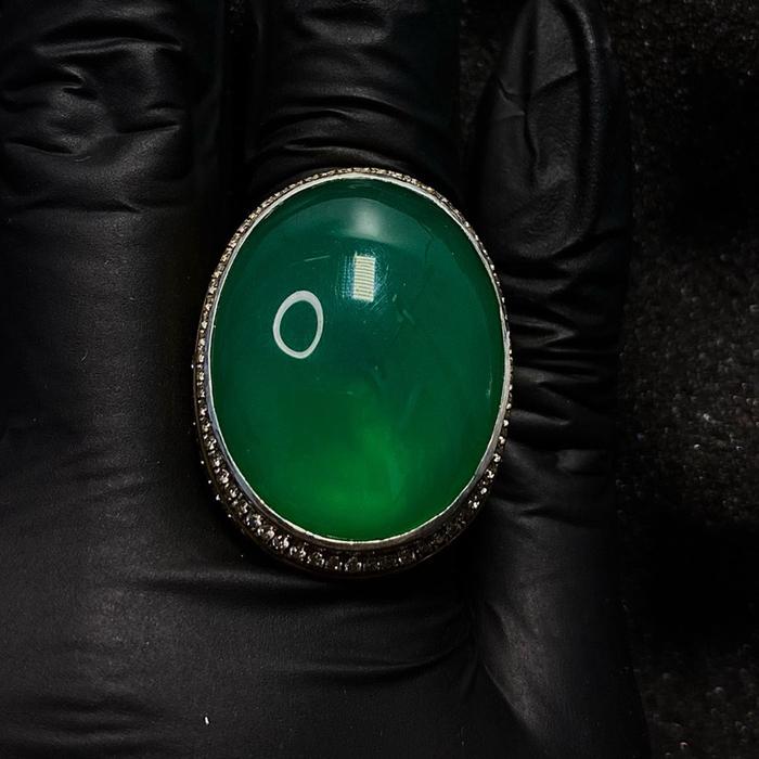 Ijo Garut Darson Kristal Giwang, Ring Perak Microsetting Size Large