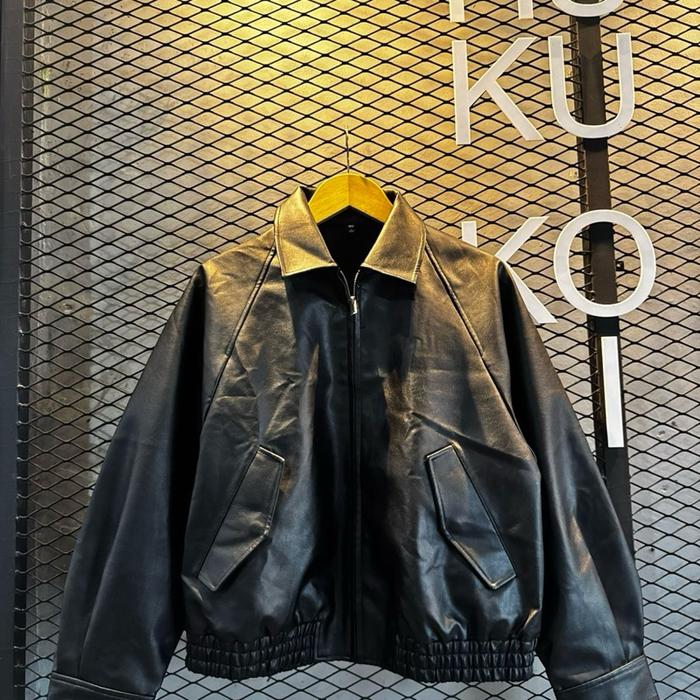 Jaket uniqlo leather original preloved