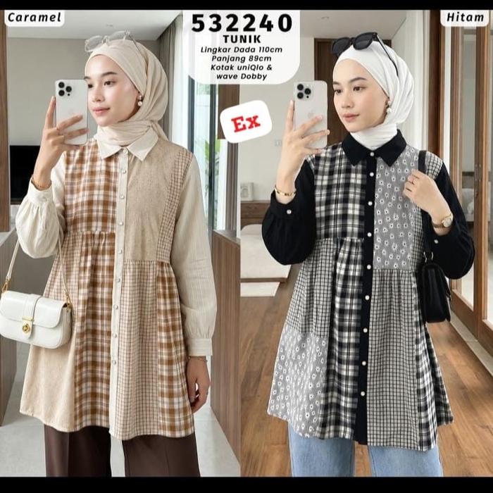 DWLyShop Tunik Kotak uniQlo & wave Dobby
