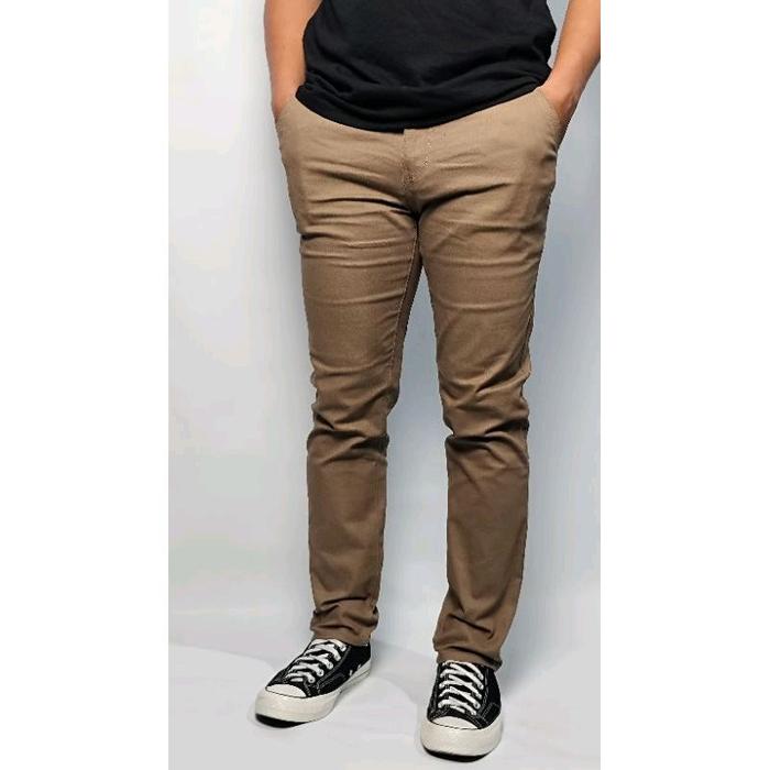 Celana Panjang Chinos Slimfit XPD 508 Pria Dewasa Katun Twill Hitam Kerja Casual Stretch Lembut Nyam