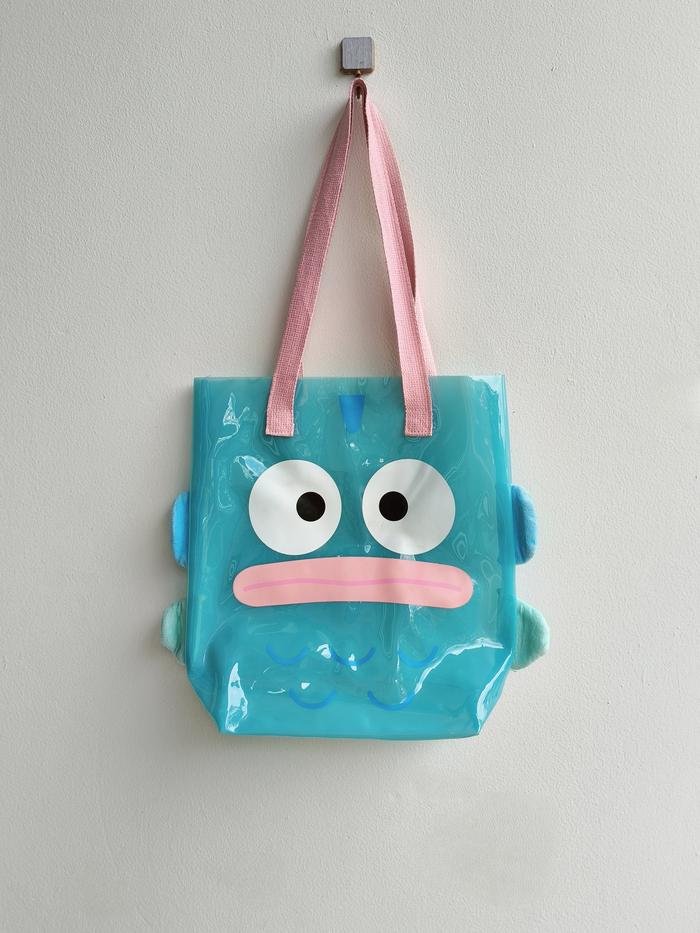 preloved tote bag sanrio hangyodon waterproof pvc transparent / tas plastik transparan