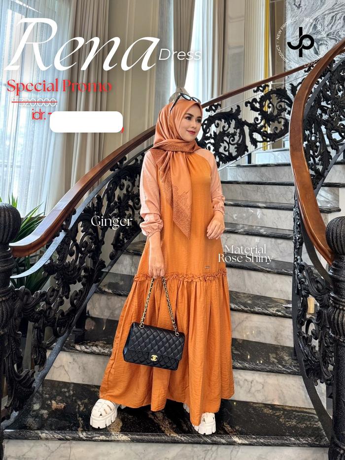 Gamis Terbaru Journey Rena Dress Bahan Rose Shiny Muslim Simple