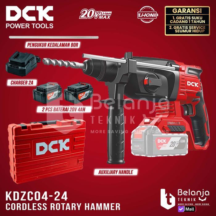 DCK Rotary Hammer Cordless KDZC04-24EM Mesin Bor Beton Baterai SDS 20V