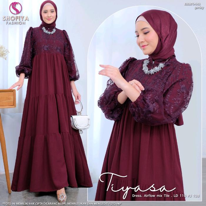 TIYASA Dress  Gaun Pesta Dewasa dengan bahan airflow mix tile