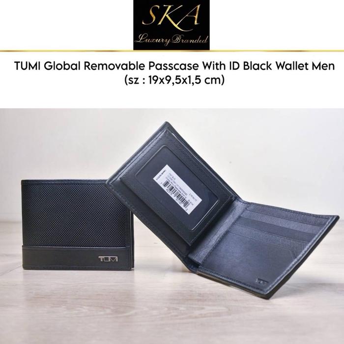 Tumi Global Removable Passcase With ID Black Wallet Men