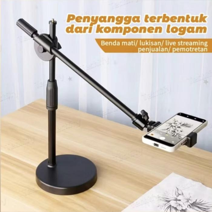 Colfi Overhead Phone Stand / Holder Bracket HP 360° Universal / Tripod Overhead Stand HP Konten Krea