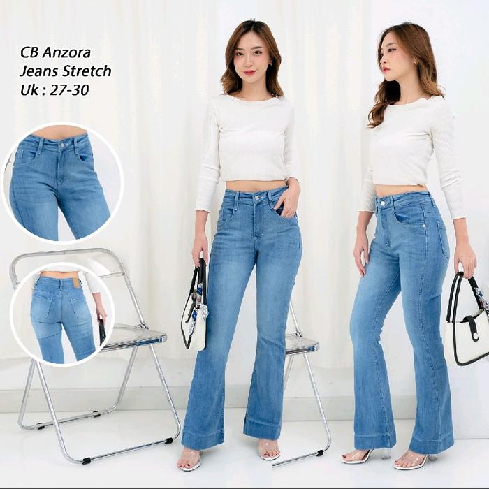 CP KULOT LOOSE SOFT JEANS STRECHT UK 27-30 BLACK Celana Jeans Wanita Nyaman dan Fleksibel