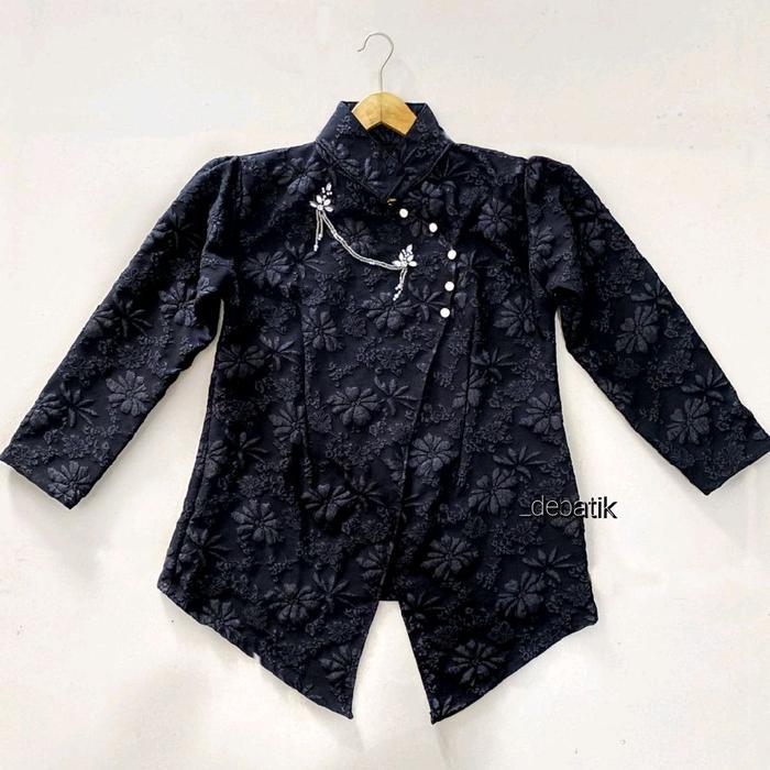 Debatik - Atasan Kebaya Janggan Premium Fukuro 3D Bross Payet Baju Kondangan Wisuda Pesta Kekinian M