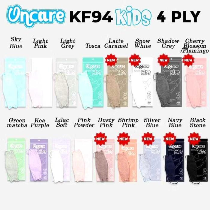 Masker Medis Anak Korea Kf94 Ready Putih Hitam Pink