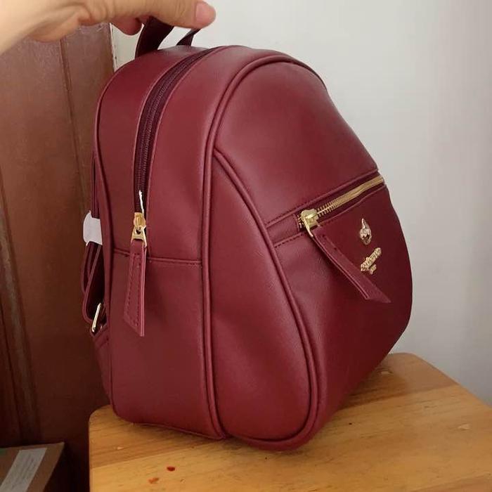 Tas Kondangan Pesta Eleagan Mewah Ransel Fashion Cewek Sophie Martin Paris Osannia Sas Merah Maroon 