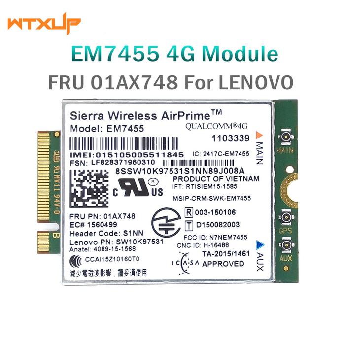 EM7455 FRU 01AX748 LTE 3G 4G Tarjeta for Thinkpad X1 carbono 5th gen