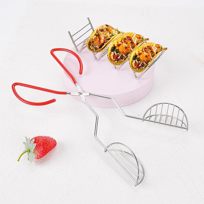 Taco Holder 304 Stainless Stand Taco Rak Taco 4 Kisi Taco Shell Mexican Pancake Rack Bracket Tray