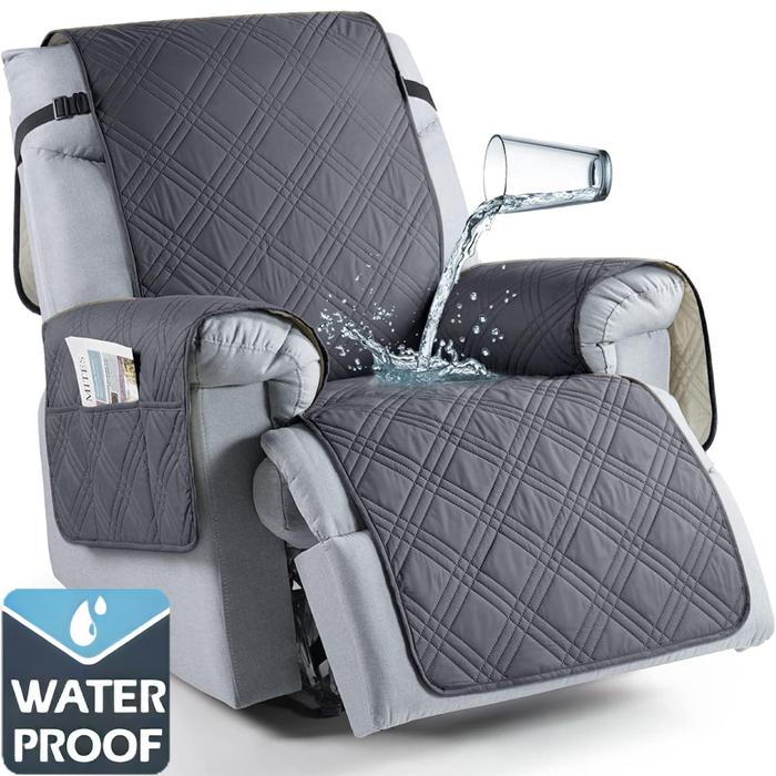 100% Waterproof Recliner Chair Cover Non Slip Cover for Recliner Chair with Pocket Reclining Chair A