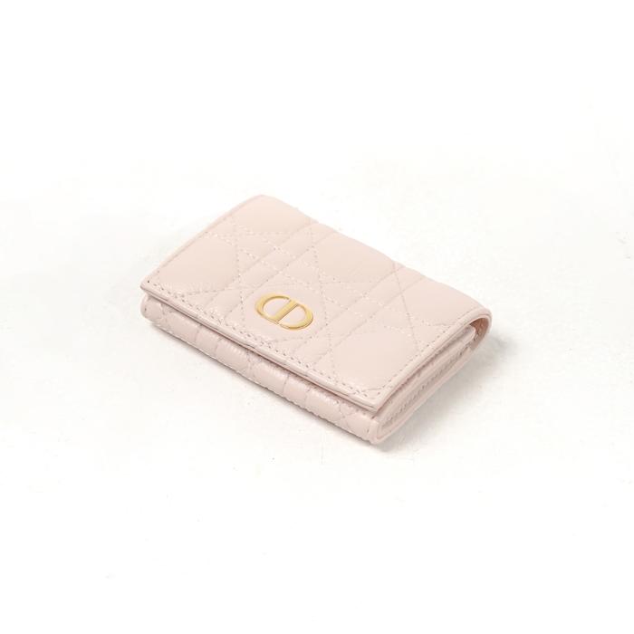 Dompet CHRISTIAN DIOR CARO GHW PINK CALFSKIN WALLET 100% ORIGINAL