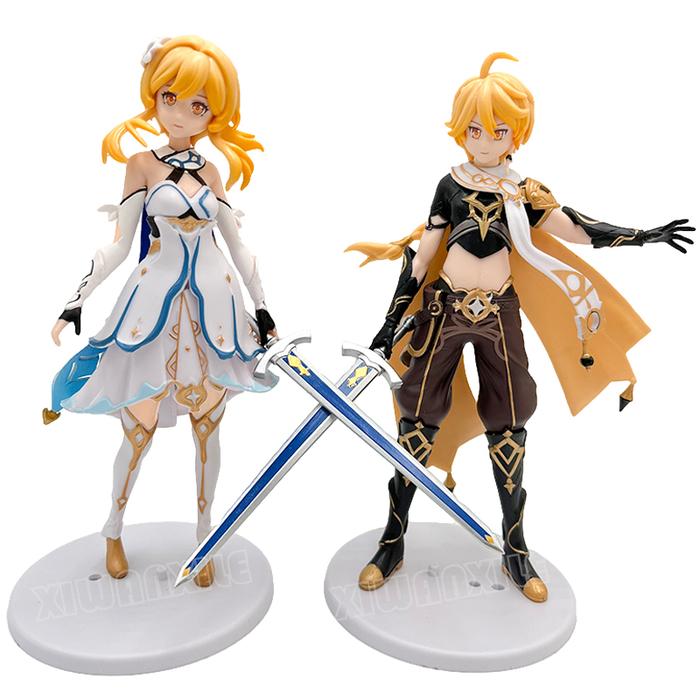 18Cm Genshin Impact Traveler/Lumine Figur Anime Genshin Impact Aether