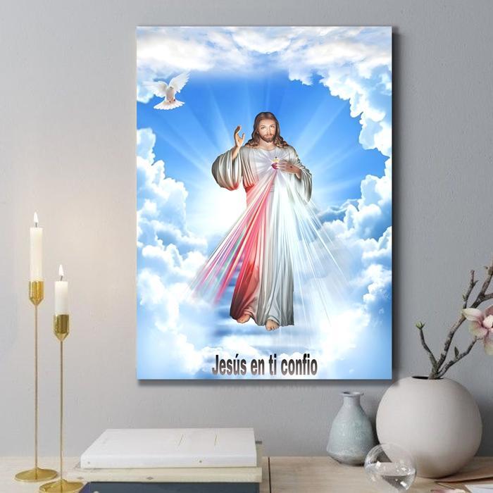 TERLARIS Hiasan dinding kristen katolik 30x45 cm Poster kayu pa dinding besar A3 plus bingkai pict b