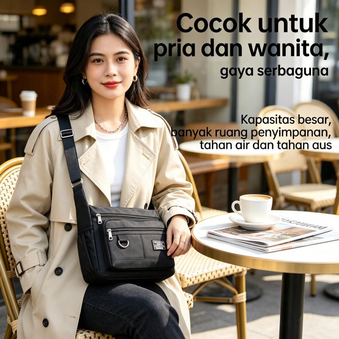 Tas Selempang untuk Pelajar Dan Mahasiswa Bahan Tahan Lama Tahan Air Kapasitas Cukup untuk Buku Alat