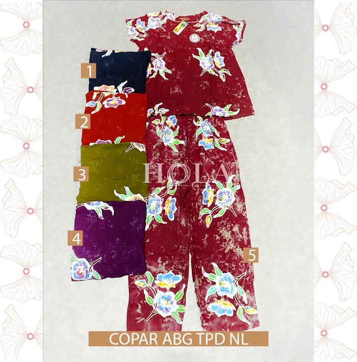 HOLA_FASH | SETELAN BATIK CAP COPAR  ABG SP TANGAN PENDEK, BATIK COPAR TANGAN PENDEK