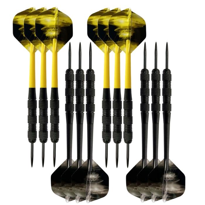 12pcs Professional Darts Steel Tips Nylon Shafts PET Flight