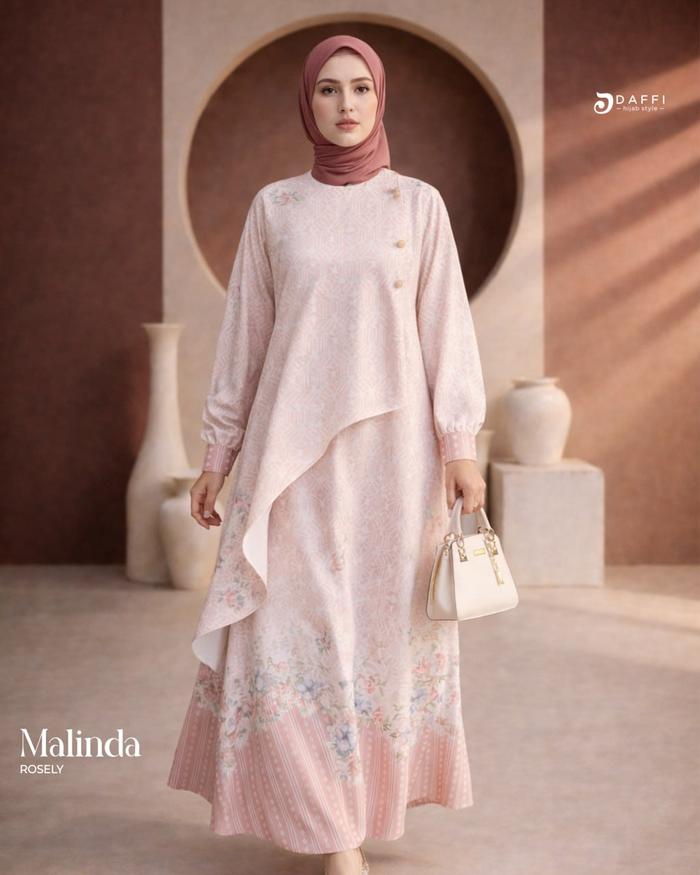 Daffi Hijab Gamis Malinda Series - Dress Wanita Dewasa Motif Terbaru