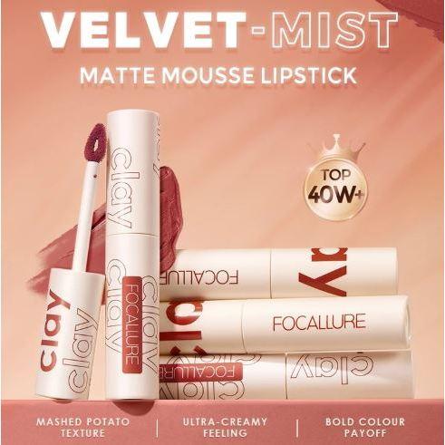 Okhi - Focallure Lipclay Fa179 Velvet-Mist Matte | Lipstik Waterproof Tahan Lama