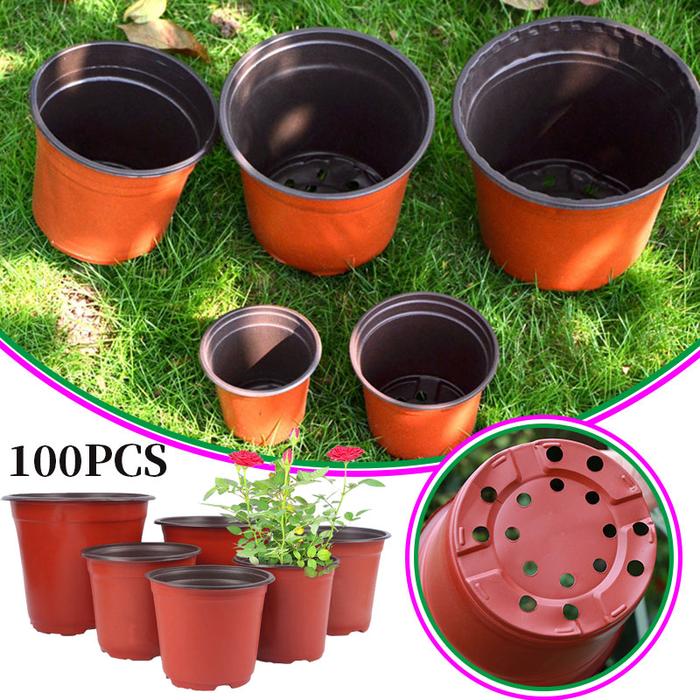 100PCS Plant Nursery Pot Seed Starting Pot Plastic Flower Plant Container ,Succulents Seedlings Cutt