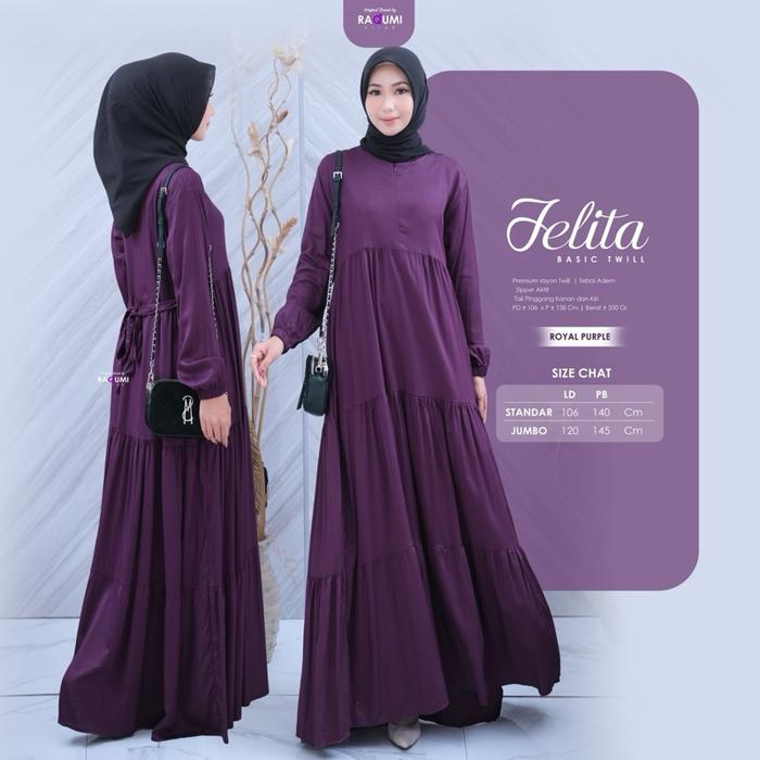 Raqumi hijab gamis rayon Jelita basic twill ori by raqumi hijab