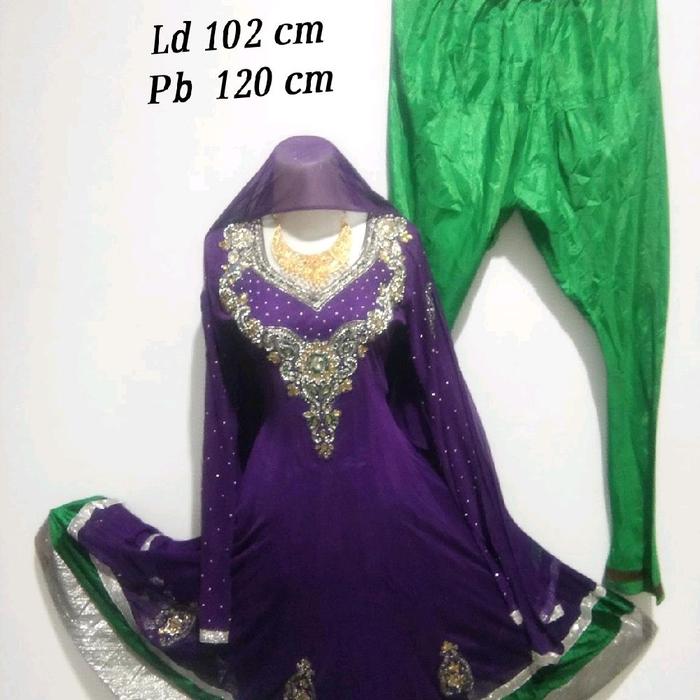 Baju India PL, Lingkar dada 102 cm, panjang Baju 120 CM. Setelan Celana Dress Wanita Panjang Motif