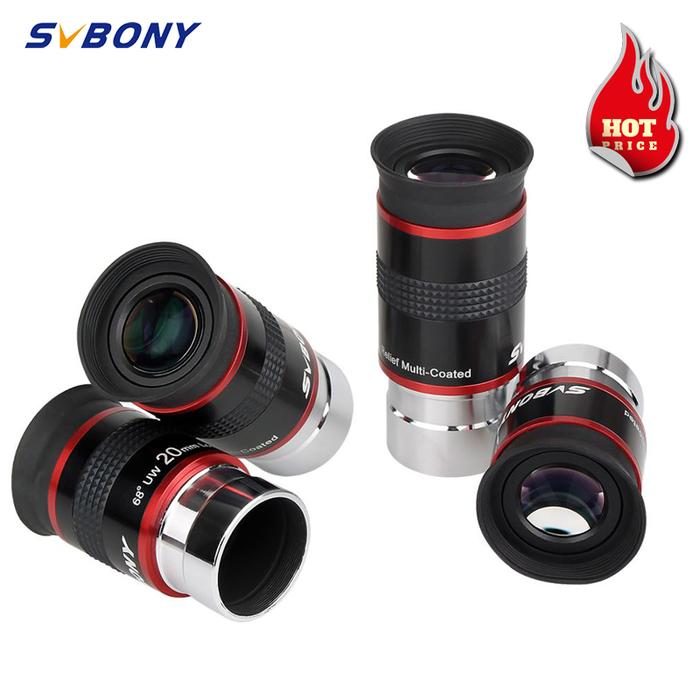Lensa Mata Teleskop SVBONY FMC 1.25 "68 ° Sudut Ultra Lebar