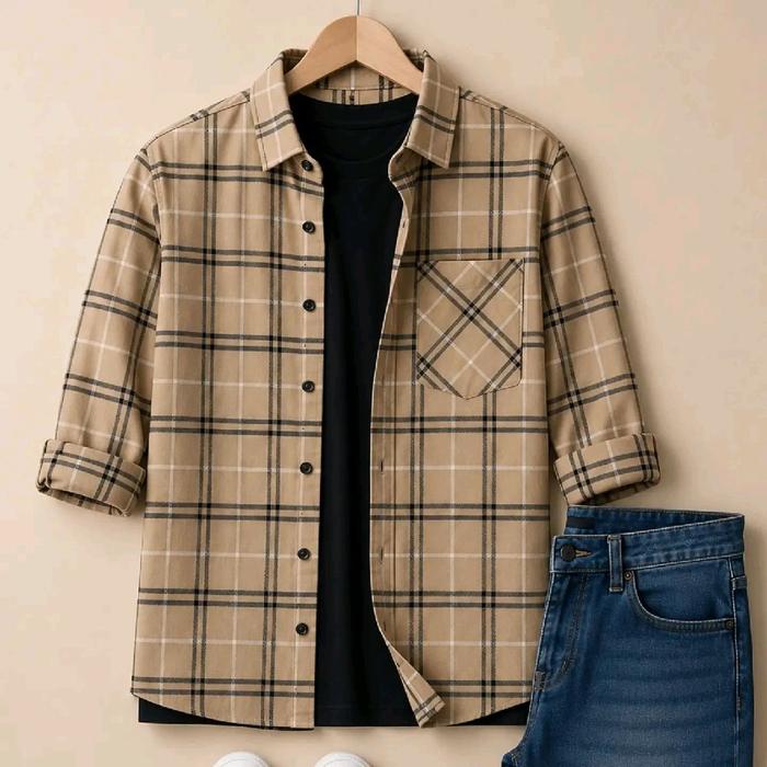 14 Mocca Series Premium Kemeja Flanel  Lengan Panjang Nyaman Tebal Kotak Panjang Wanita BAHAN SEMI W