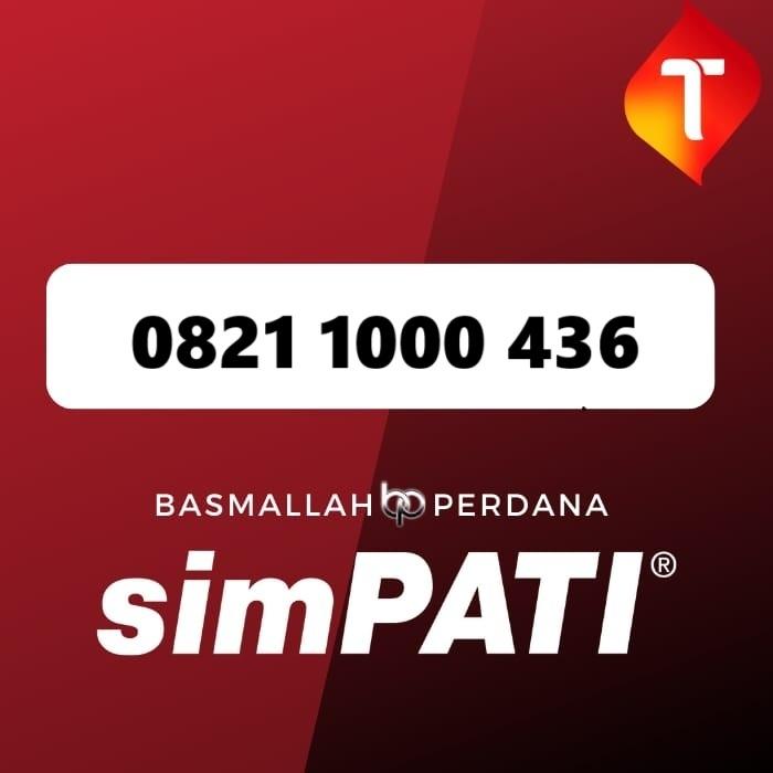 Nomor Cantik simpati 11DIGIT 0821 1000 436 Seri ribuan 000 telkomsel 4G 5G Bsm105