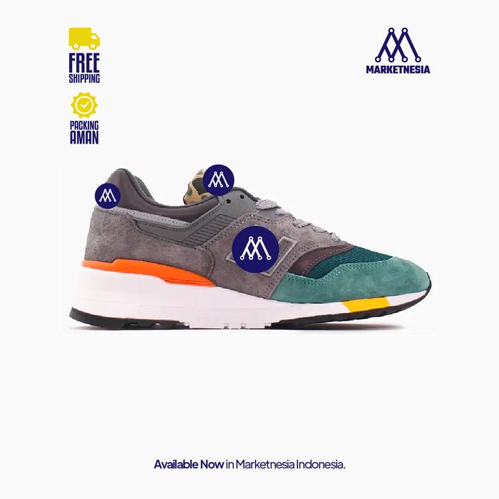 Marketnesia Sepatu Sneaker 997 Duck Camo Original BNIB Model Tali Warna Pink 100% Baru Dalam Kotak B