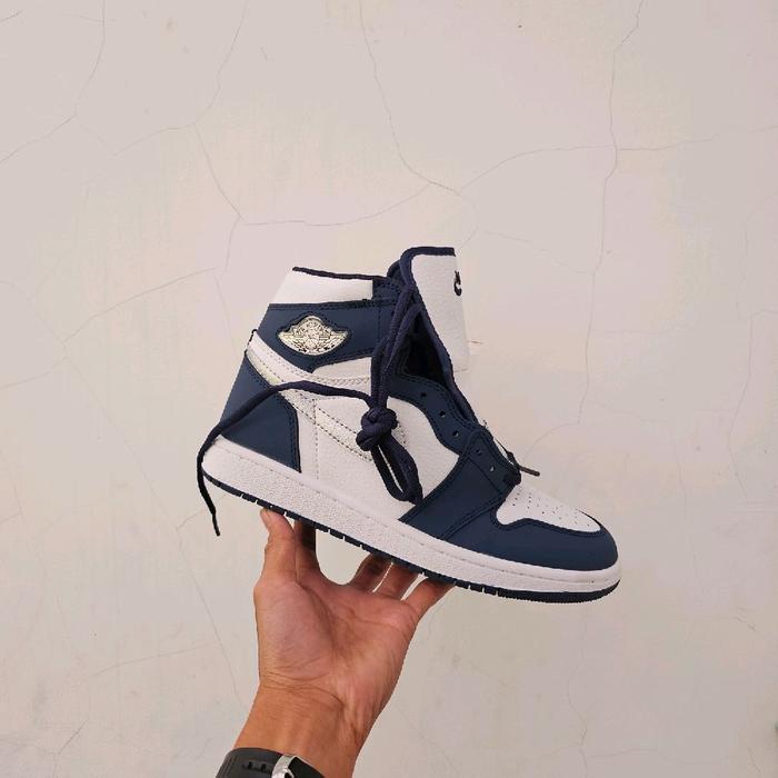 Sepatu Keren Aj 1 High Midnight Navy Sneakers Pria Casual
