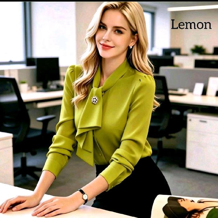 Baju Atasan Remaja Blouse Nesvia Lemon  Korean Style Murah Dewasa
