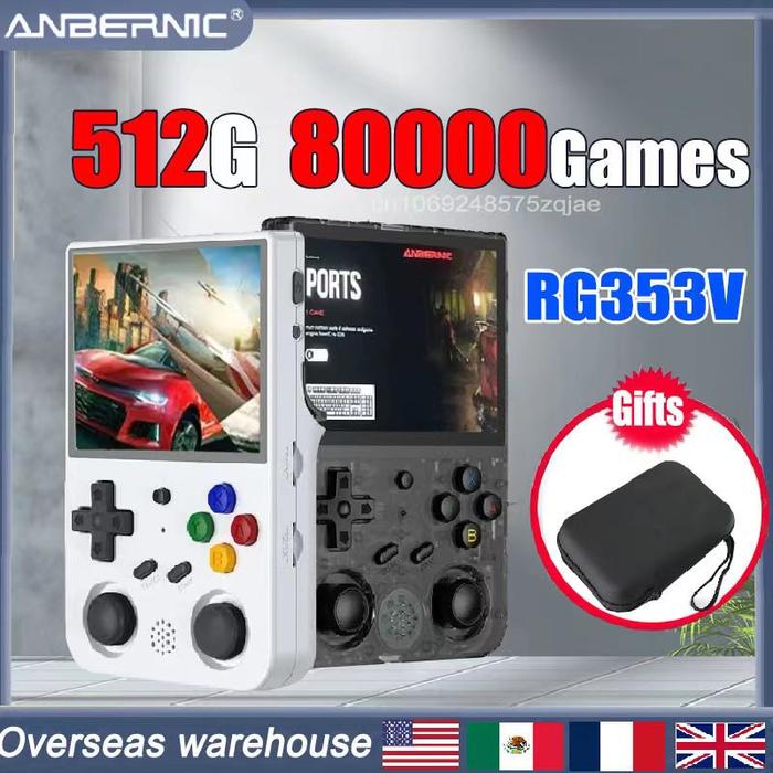 ANBERNIC RG353V PSP Game genggam, pemutar Game Android 11 Linux 512