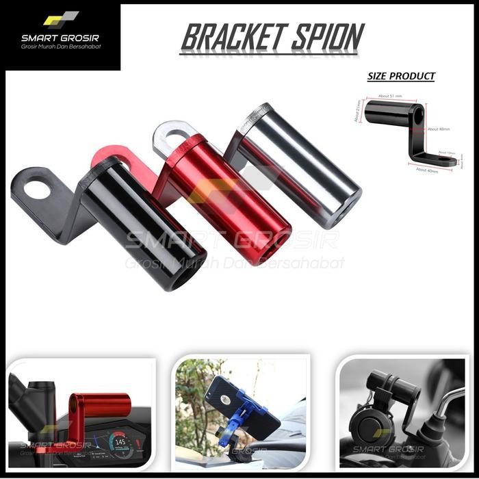 Bracket Dudukan Holder Handphone Spion Motor Bracket Tambahan Motor