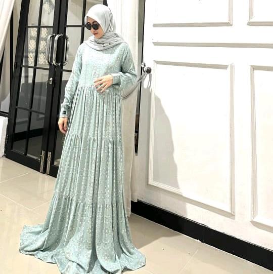 SQA Gallery Gamis Rample Bahan Rayon Premium Nyaman Ademm Model Panjang Lebaran Syari Cewek Variasi 