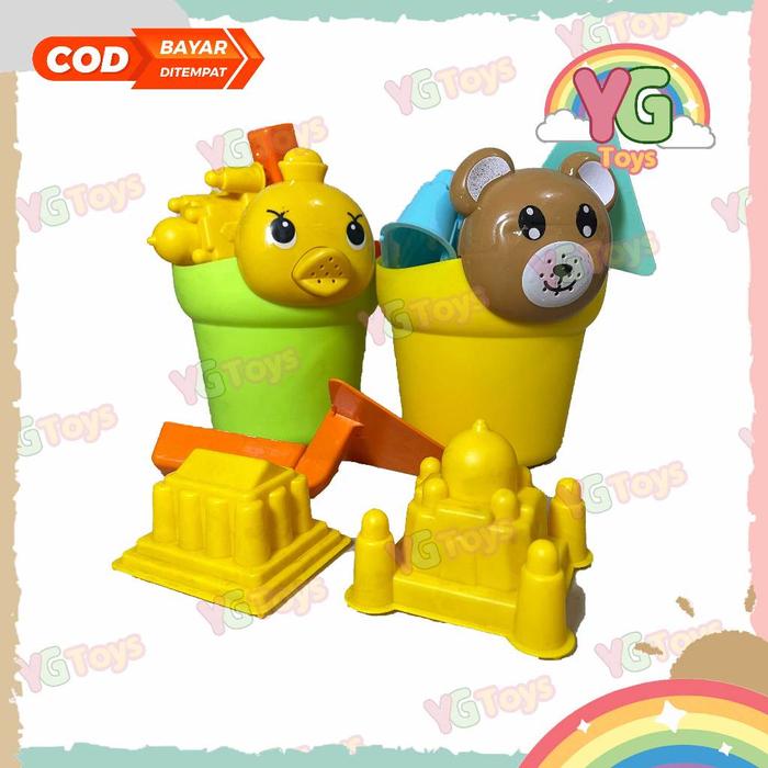 YGtoys Mainan Anak Ember Gayung Mandi Set Ember Pasir Cetakan Pasir Sand