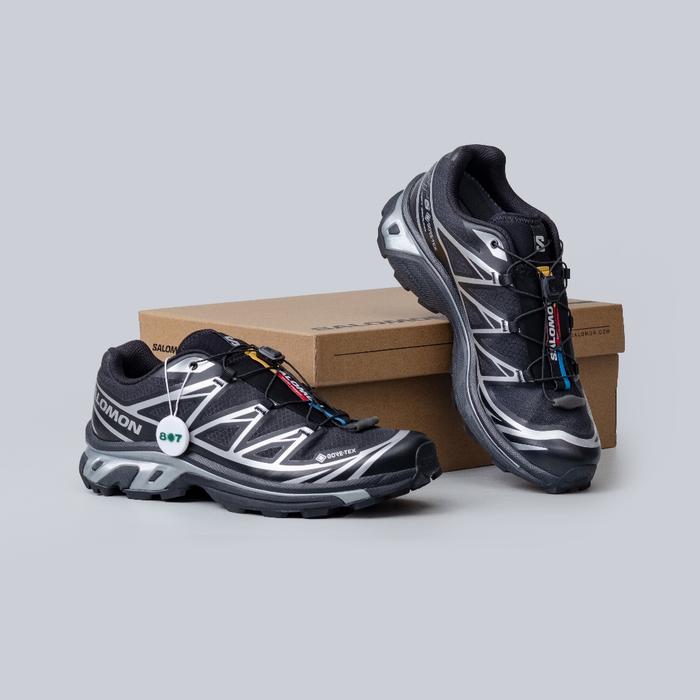 Salomon XT6 Goretex Black Silver Sepatu Sporty Outdoor Sepatu Original  running shoes cowok  sepatu 